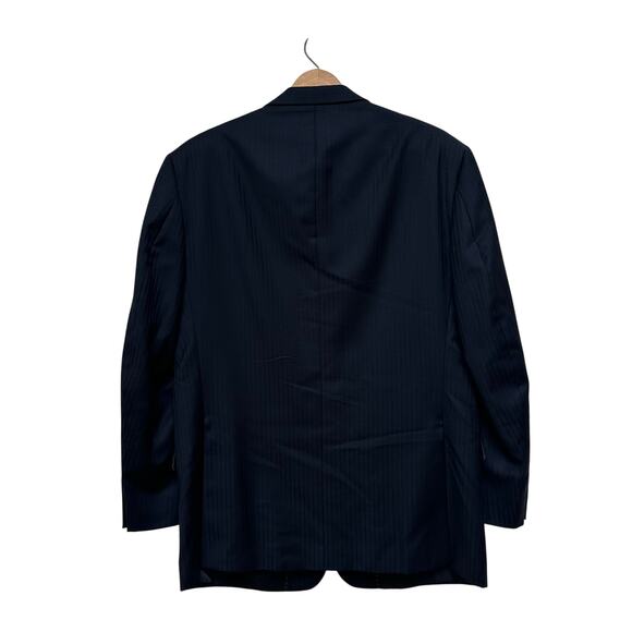 Louis Dell’Olio Men’s Blazer 42R Made in Italy 100% Wool Black Pinstripe - Picture 3 of 8